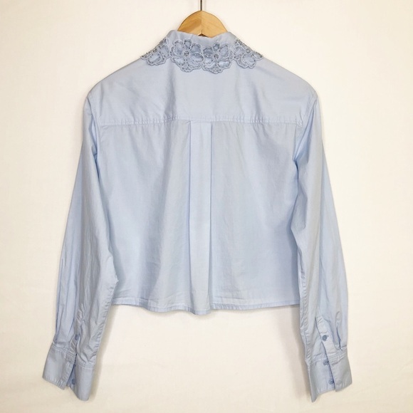 Paris Atelier & Other Stories collard Powder, blue button down shirt - Picture 2 of 9